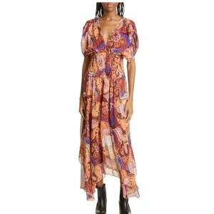A.L.C Lucia Paisley Silk Maxi Dress NEW